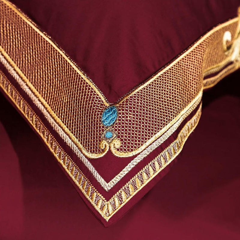Merlot Luxury Embroidered Duvet Cover Set