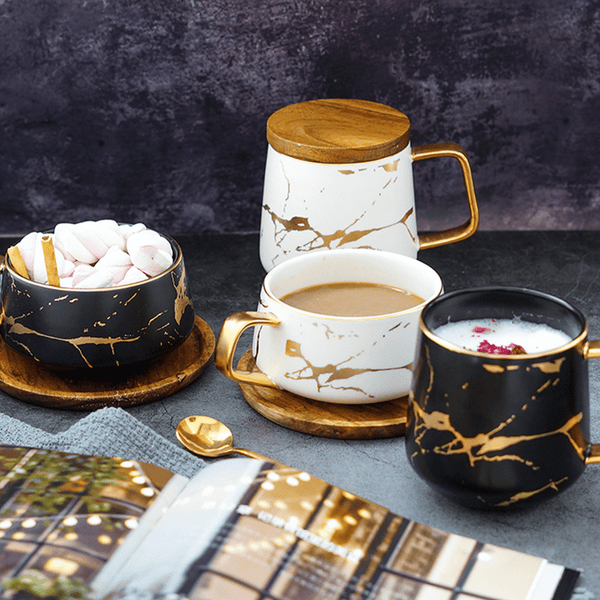 Premium Matte Gold Ceramic Cup