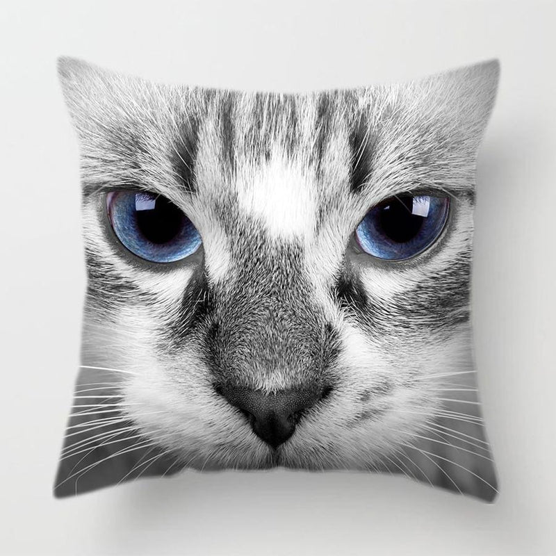 Cute Cat Face Pillow Cover