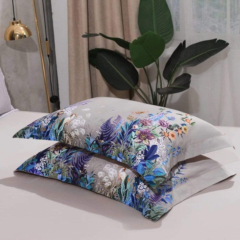 Flowers Print Duvet Cover & Sheet Set (Egyptian Cotton)