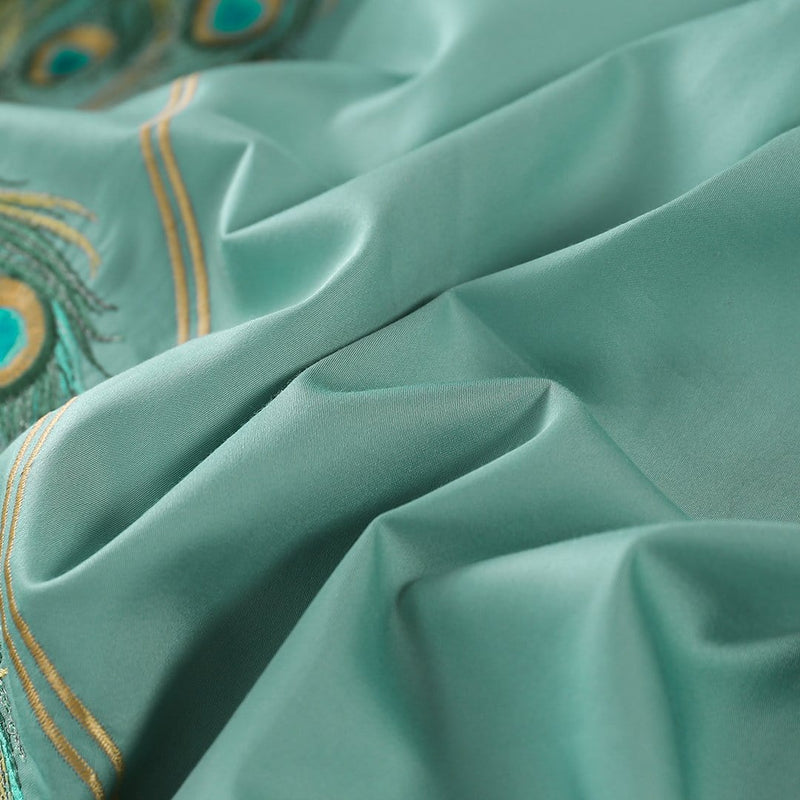 Peacock Rue Teal Duvet Cover Set (Egyptian Cotton) – Articture