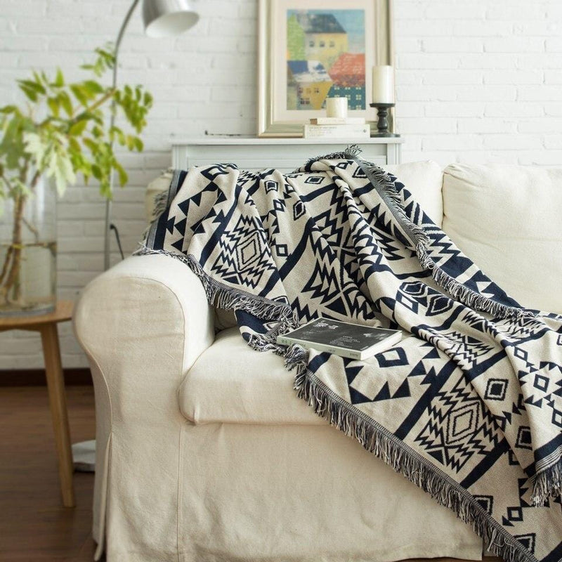 Scandi Pattern Weave Throw Blanket
