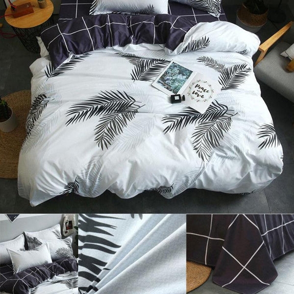 White Feather Duvet Cover & Bed Sheet Set